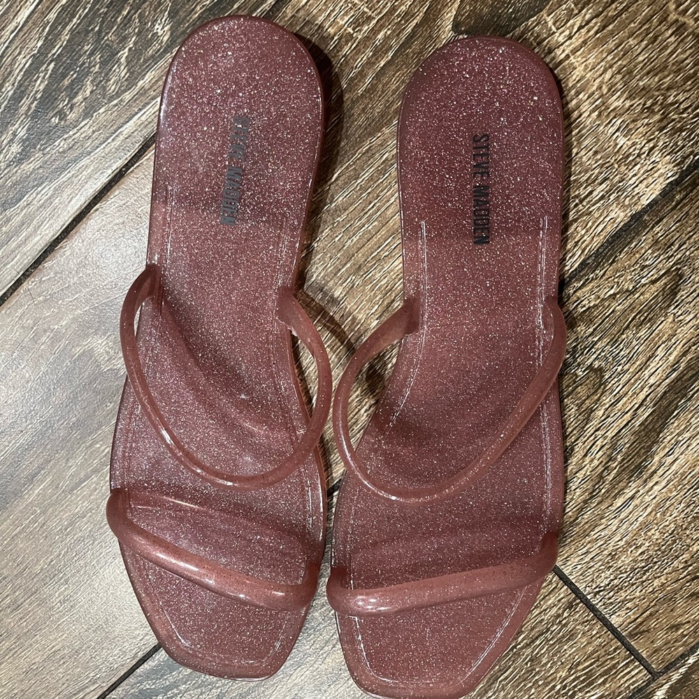 Steve Madden slip on pink glittering jelly sandals - Picture 3 of 8